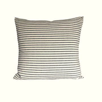 'Mariola' Stripe Grainsack Cushion - Charcoal