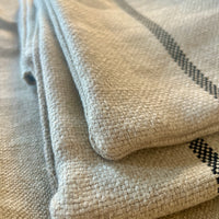 No Waste 'Montblanc' Rustic Black Stripe Slubby Linen Ovengloves