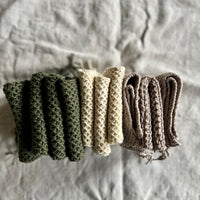 Handmade Cotton Knitted Dishcloth - Green