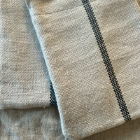 No Waste 'Montblanc' Rustic Black Stripe Slubby Linen Ovengloves