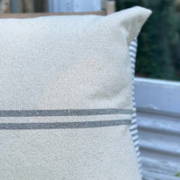 Rustic Grey Stripe Grainsack Cushion