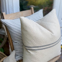 Rustic Grey Stripe Grainsack Cushion