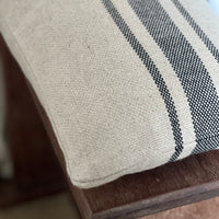 'No Waste' Montblanc Rustic Black Stripe Linen Cushion