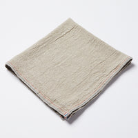 Stonewashed French Stitched Linen Napkin - Natural