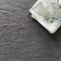 Italien Soft Woven Linen Hemp Tablecloth - Washed Black