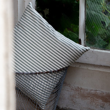 'Mariola' Recycled Stripe Grainsack Cushion Cover - Charcoal