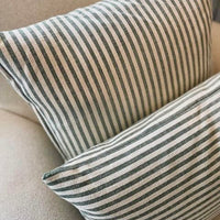 'Mariola' Recycled Stripe Grainsack Cushion - Green