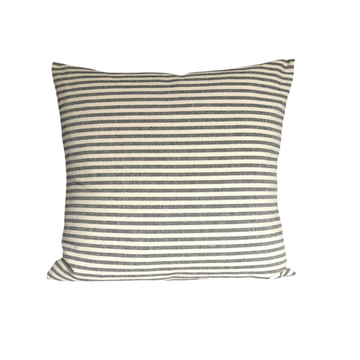 'Mariola' Recycled Stripe Grainsack Cushion - Charcoal