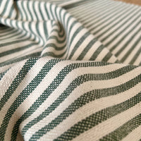 'Mariola' Recycled Striped Cotton Grainsack - Green