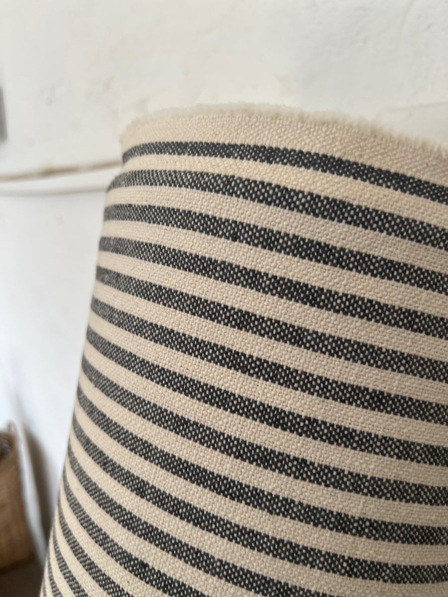 'Mariola' Recycled Striped Cotton - Charcoal