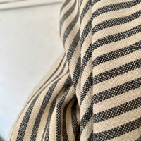 'Mariola' Recycled Striped Cotton - Charcoal