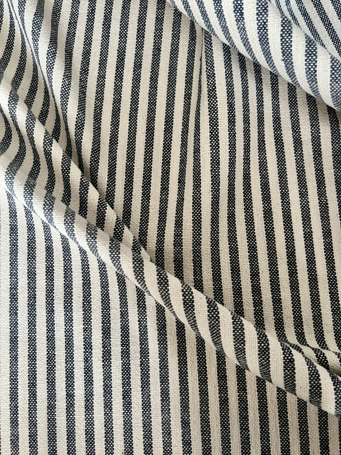 'Mariola' Recycled Striped Cotton - Charcoal