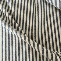 'Mariola' Recycled Striped Cotton - Charcoal