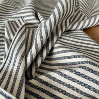 'Mariola' Recycled Striped Cotton - Charcoal