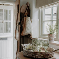 Handsewn Rustic Natural Stripe Grainsack Roman Blind - Made to Measure