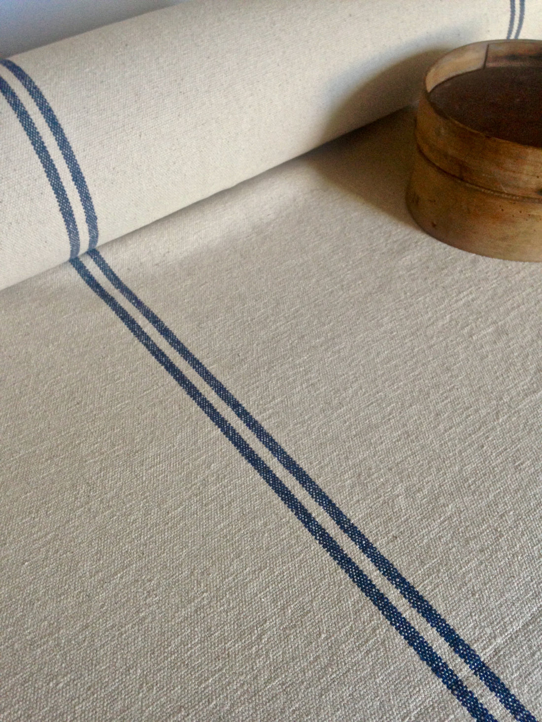 Rustic Blue Stripe Grainsack Fabric