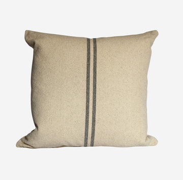 Rustic Grey Stripe Grainsack Cushion