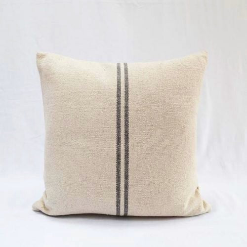 Rustic Grey Stripe Grainsack Cushion Cover