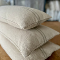 Rustic Natural Stripe Grainsack Oblong Cushion