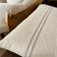 Rustic Natural Stripe Grainsack Oblong Cushion