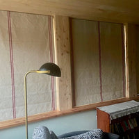 Handsewn Rustic Red Striped Grainsack Roman Blind - Made to Measure