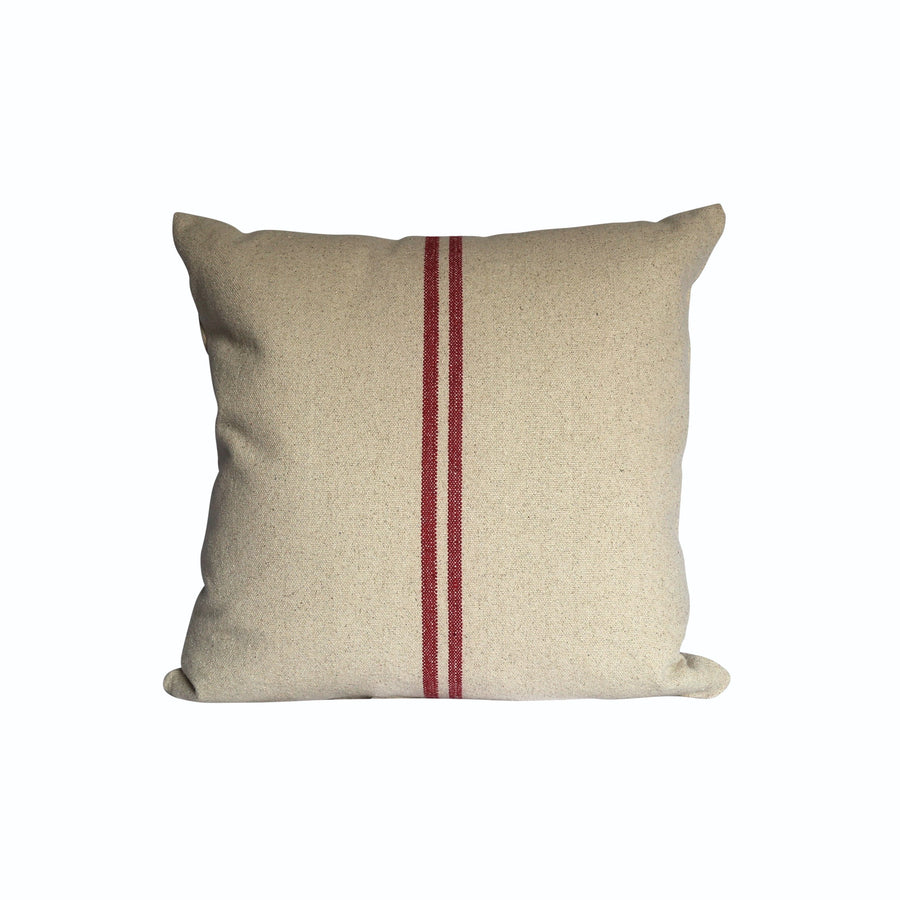 Rustic Red Stripe Grainsack Cushion