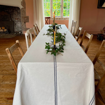 Provençal Recycled French Stripe Grainsack Tablecloth